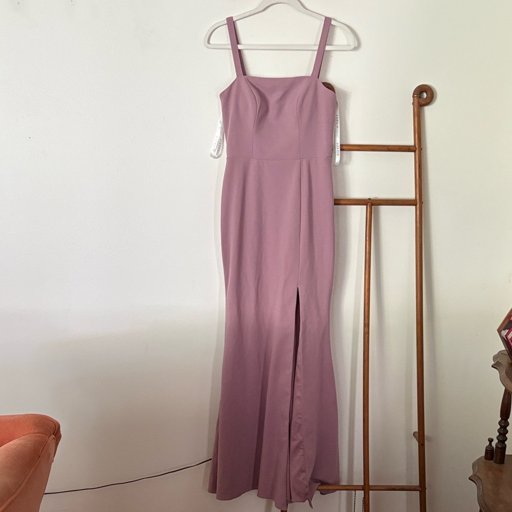 Azazie Elegant Gianetta Vintage Mauve size A4 Sleeveless Dress with Slit